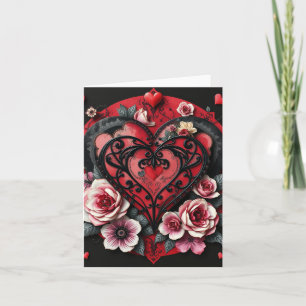 Carte Valentines Coeur Gothique