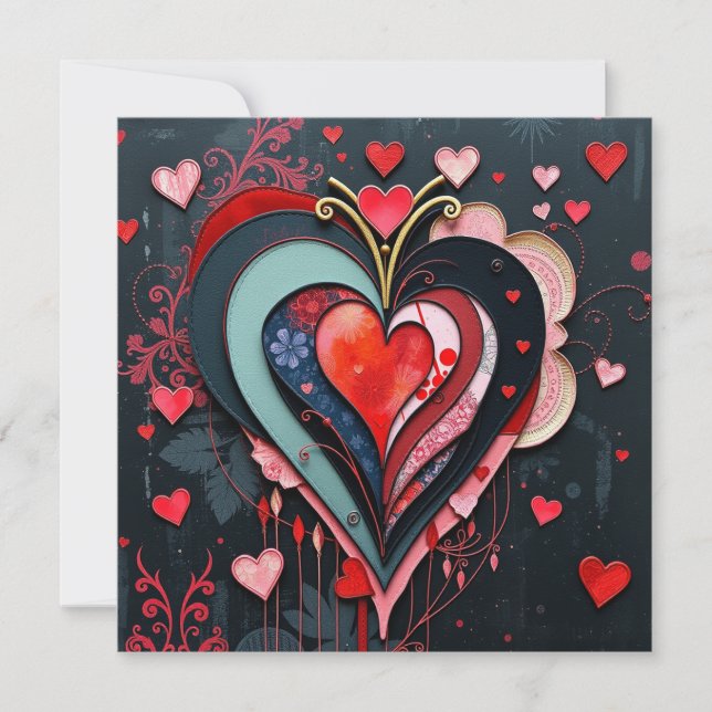 Carte Valentines Coeur Gothique (Devant)
