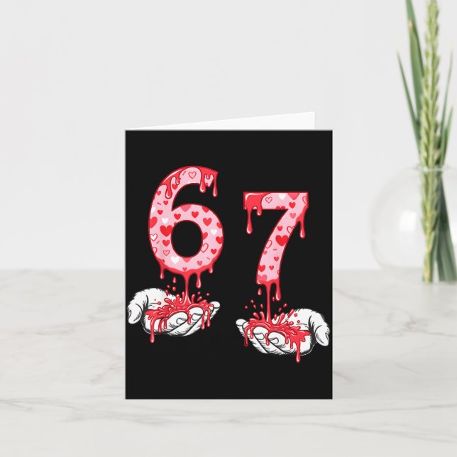 Carte Valentines Day 67 Meme Six Seven 6 7 Valentine Hea (Devant)