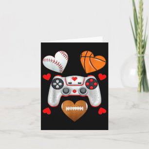 Carte Valentines Day Boys Hommes Coeurs Jeu Basketball B