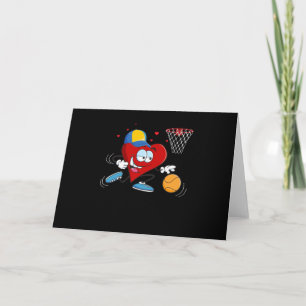 Carte Valentines Day Heart Dunking Basketball