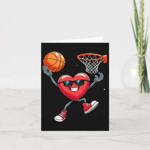 Carte Valentines Day Heart Dunking Basketball