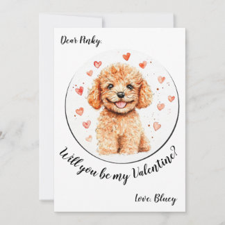 Carte Valentine's Day personnalisable Poodle