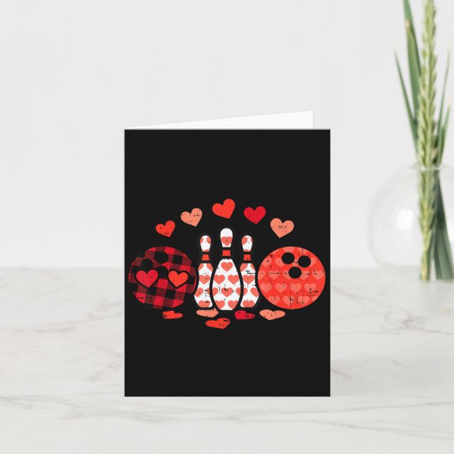 Carte Valentines Day Plaid Bowling Valentine Srts Men Wo (Devant)