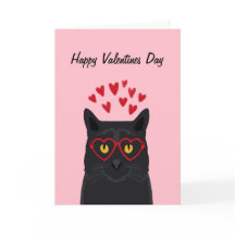 Carte Valentines de chat noir Love Cats