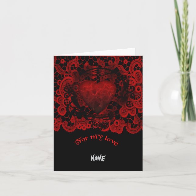 Carte Valentines du coeur gothique (Devant)