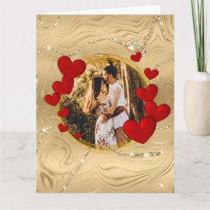 Carte Valentines Élégantes, Amour, Coeurs rouges Anniver