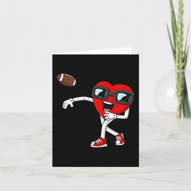 Carte Valentines Jour Coeur Quartier de Football Garçons (Devant)