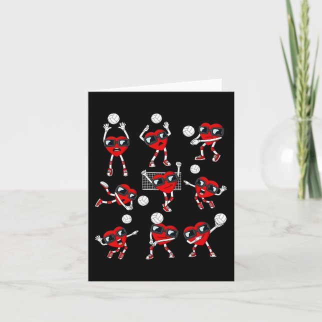 Carte Valentines Jour Coeur Volleyball Joueur Fun Boys G (Devant)