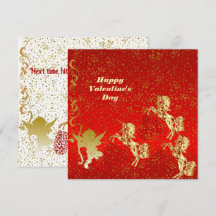 Carte Valentines Jour Cupid Gold Sparkle Romantic Card