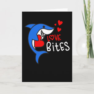 Carte Valentines Jour Cute Shark Love Bites Funny Retro