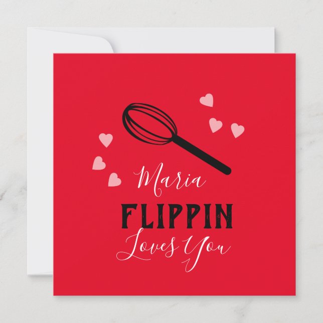 Carte Valentines Jour Flippin Aime Vous Coeurs Baker (Devant)