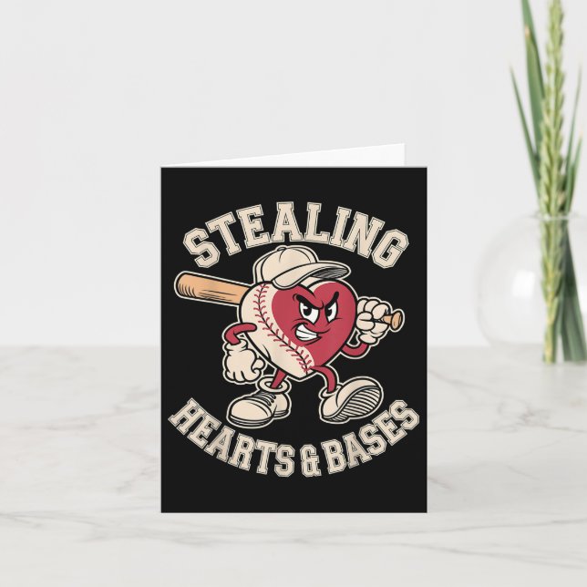 Carte Valentines Jour Garçons Joueur De Baseball Voler C (Devant)