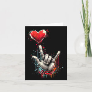 Carte Valentines Jour Je T'Aime Main Signer Al Coeur Fem