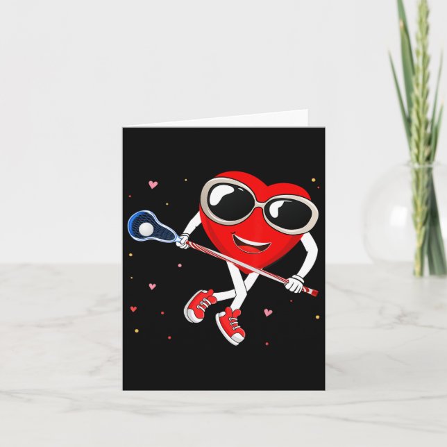 Carte Valentines Lacrosse Valentines Chemise Coeur Lacro (Devant)