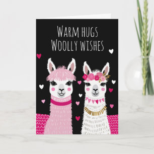 Carte Valentines Llamas Adorables Whimsical Valentines