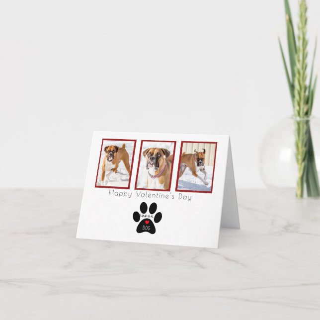 Carte Valentines personnalisées - L'amour est un chien (Devant)