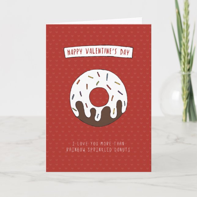 Carte Valentines pour beignets arrosés Rainbow (Devant)
