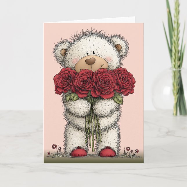 Carte Valentines Teddy Bear (Devant)