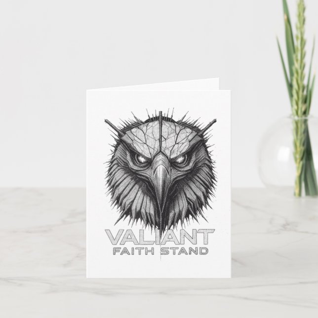 Carte Valiant Faith Stand Eagle Christian Courage Streng (Devant)