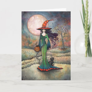Carte Vallée Lune Halloween Witch Art Molly Harrison