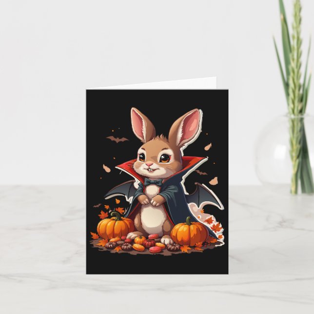 Carte Vampire Bunny Costume drôle Halloween (Devant)