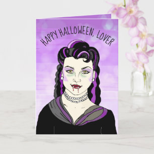 Carte Vampire féminine, Halloween romantique