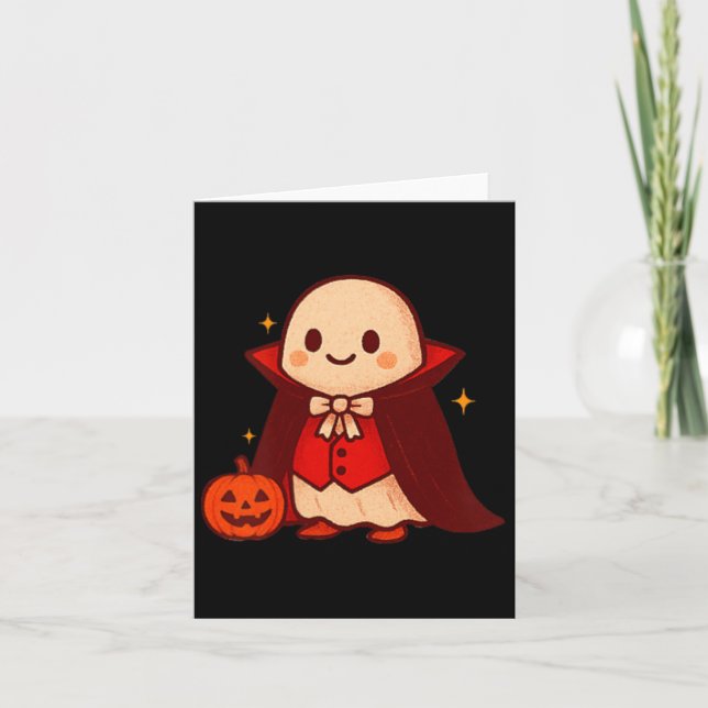 Carte Vampire Ghost Shirt Cute Dracula Halloween Citroui (Devant)