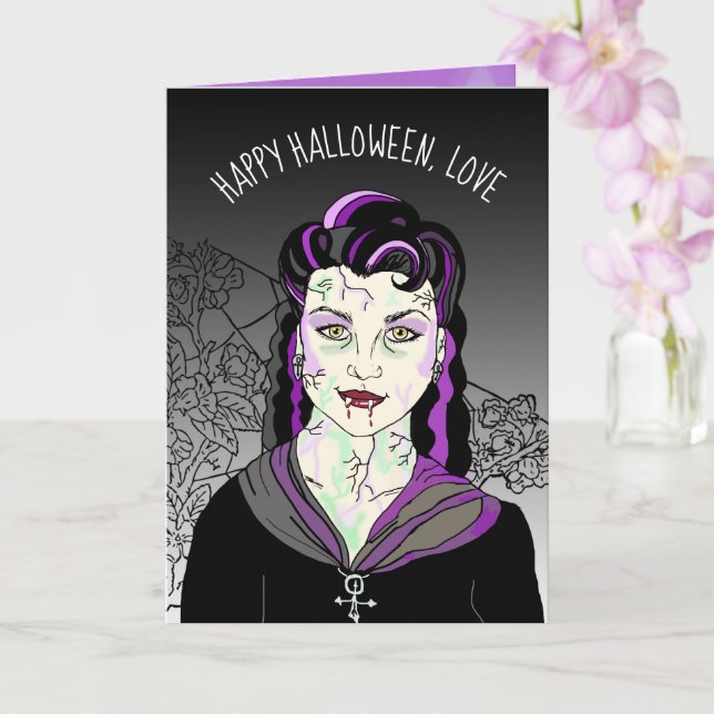 Carte Vampire, Halloween romantique ou traitement (Orchidée)