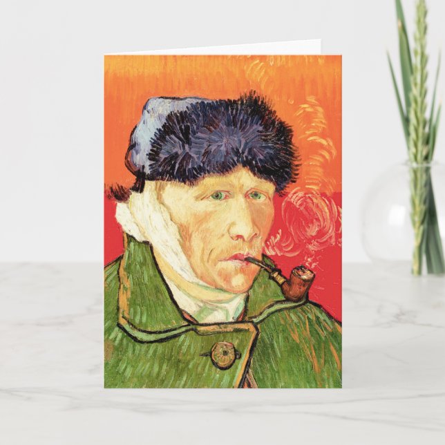 Carte Van Gogh - Autoportrait avec oreille et tuyau en b (Devant)