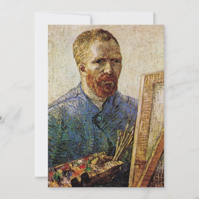 Carte Van Gogh Autoportrait devant Easel (Devant)