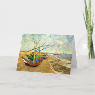 Carte Van Gogh Bateaux de pêche sur la plage de Saintes 