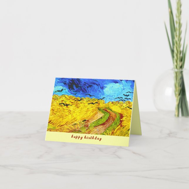 Carte VAN GOGH "Blé Field with Crows" Anniversaire (Devant)
