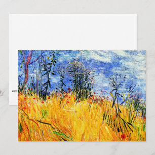 Carte Van Gogh - Bordure d'un champ de blé avec des pavo