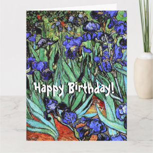 Carte Van Gogh Irises Fleurs Floral Big Birthday Card