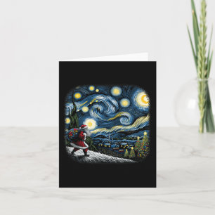 Carte Van Gogh Starry Nuit Père Noël Noël hiver neige