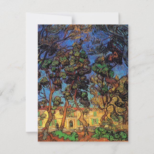 Carte Van Gogh Trees in the Garden, Hôpital Saint Paul (Devant)