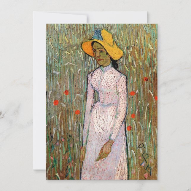 Carte Van Gogh, Young Girl Standing; Arrière - plan du b (Devant)