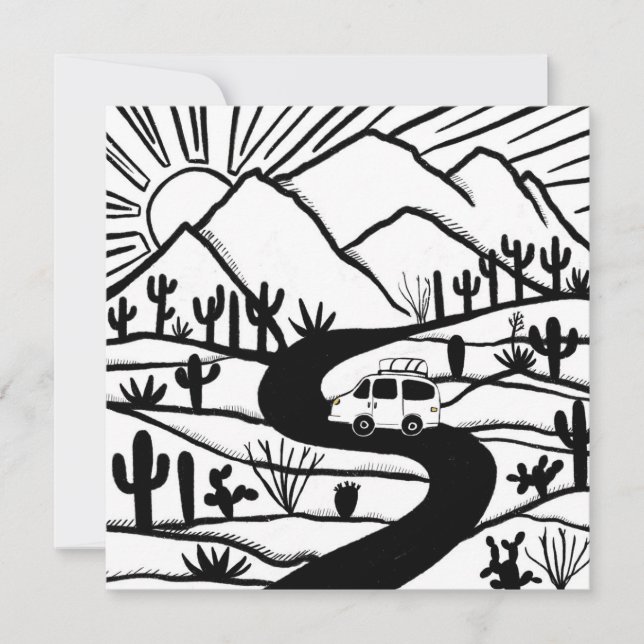 Carte Vanlife Desert Mountain Explorez l'aventure (Devant)