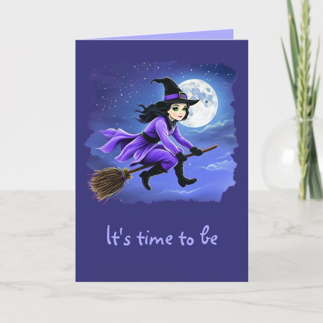 Carte Vapeur d'un balai - Wicca Halloween 1 (Devant)