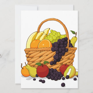 Carte Variété de fruits frais en panier