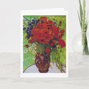 Carte Vase avec Cornflowers et Poppies, Van Gogh