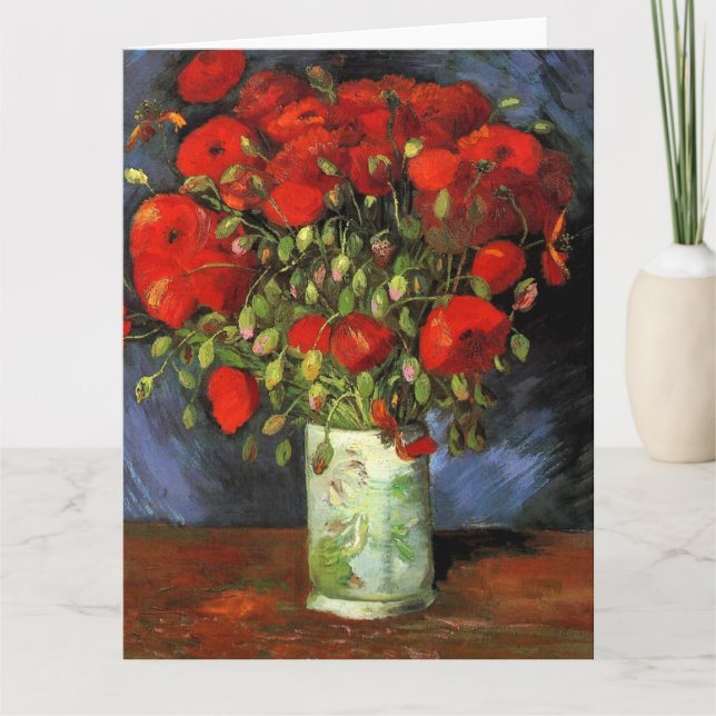 Carte Vase avec des pavots rouges par Vincent Van Gogh (Devant)