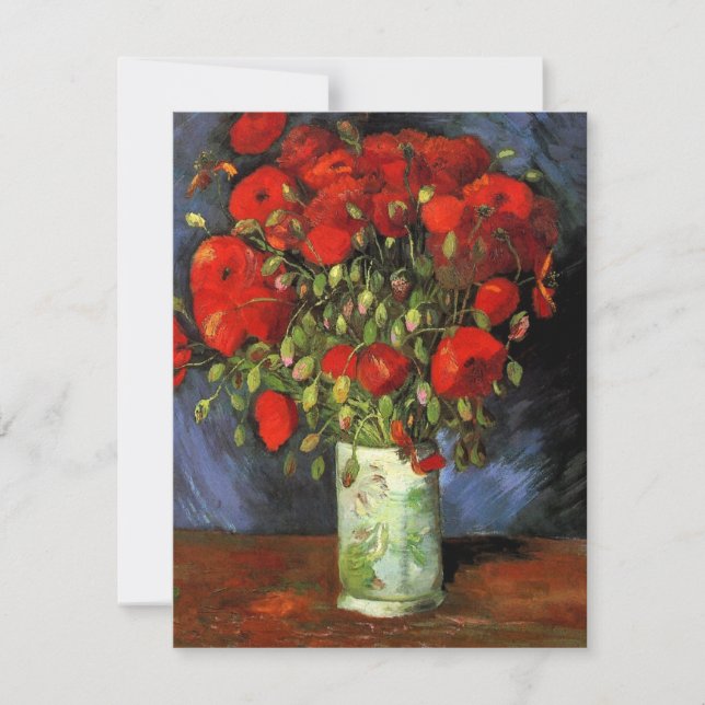 Carte Vase avec des pavots rouges par Vincent van Gogh I (Devant)