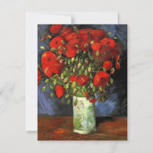 Carte Vase avec des pavots rouges par Vincent van Gogh I