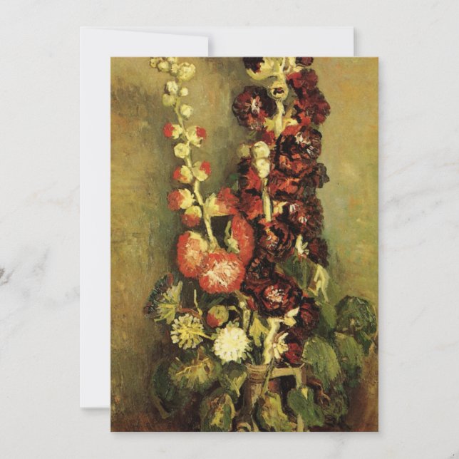 Carte Vase avec Hollyhocks par Vincent van Gogh (Devant)