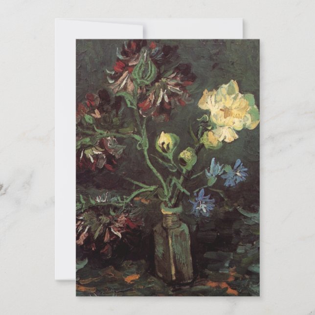 Carte Vase avec Myosotis et Peonies par Vincent van Gogh (Devant)