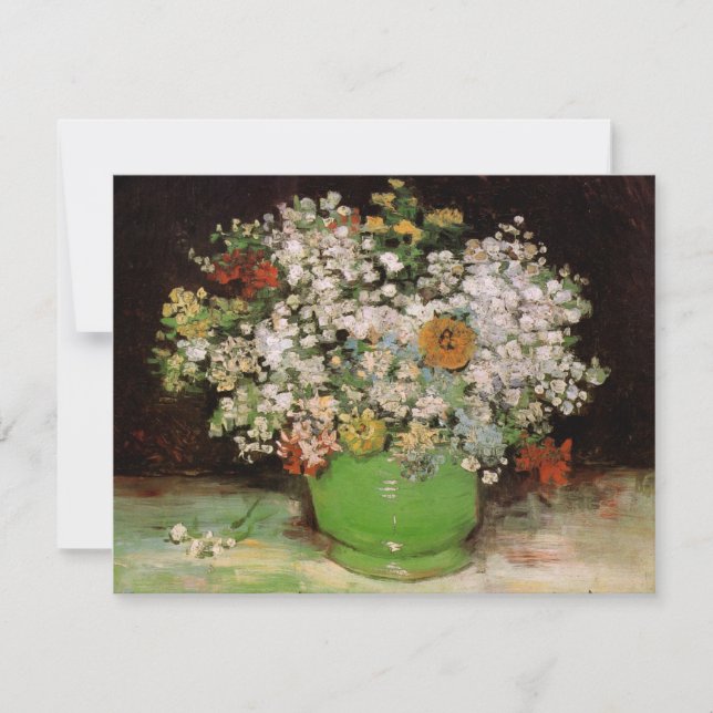 Carte Vase avec Zinnia Flowers par Vincent van Gogh (Devant)