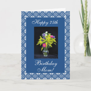 Carte Vase de fleurs d'anniversaire de la mère