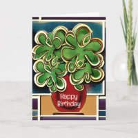 Vase moderne de Shamrocks|Clovers Joyeux anniversa